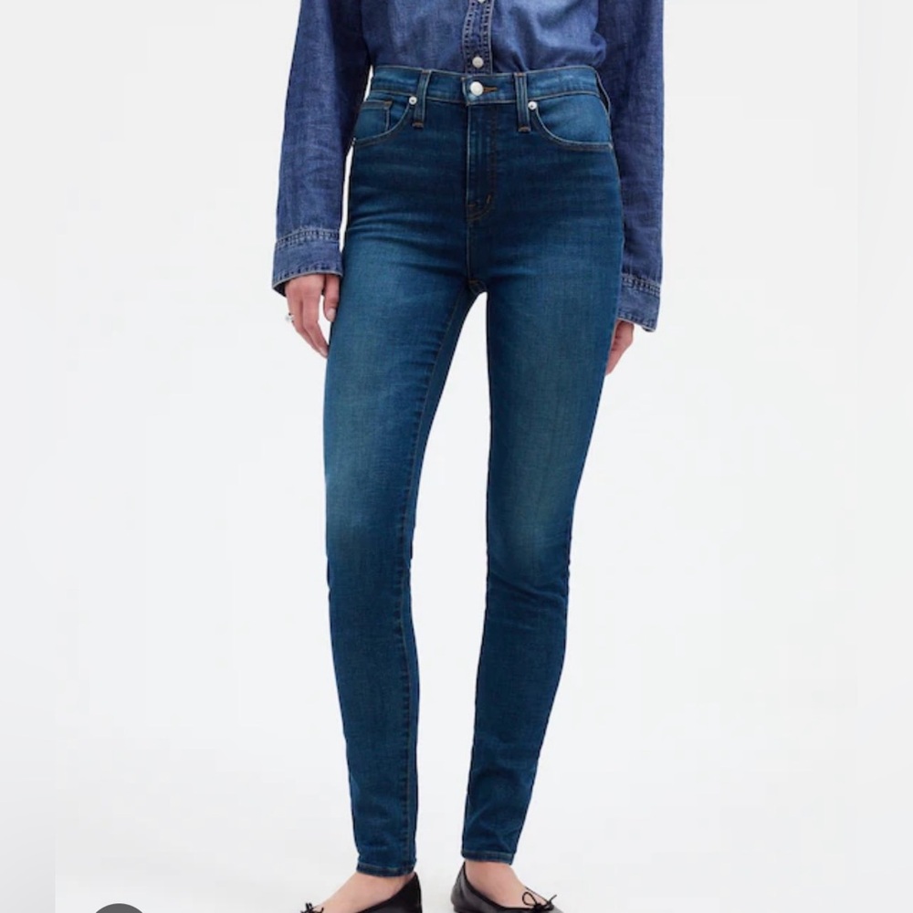 Madewell Dark Blue High Rise Skinny Jeans